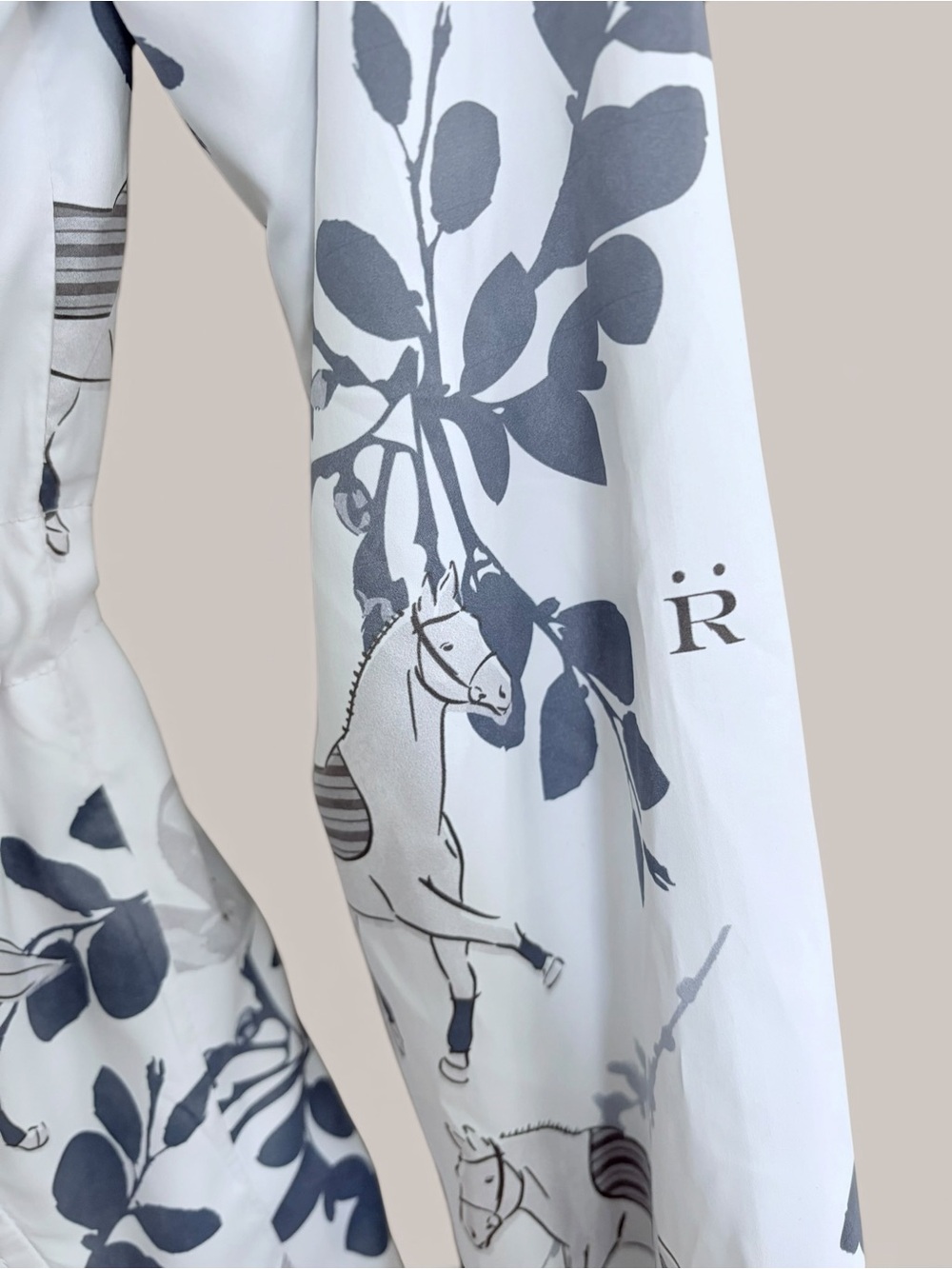 Ronner Horse Equestrian Print Women's White Jacket - Picture 11 of 16